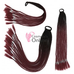 Coada de par afro impletita Premium de 60 cm ombre, set 12 bucati Brunet cu Castaniu 2Z8#